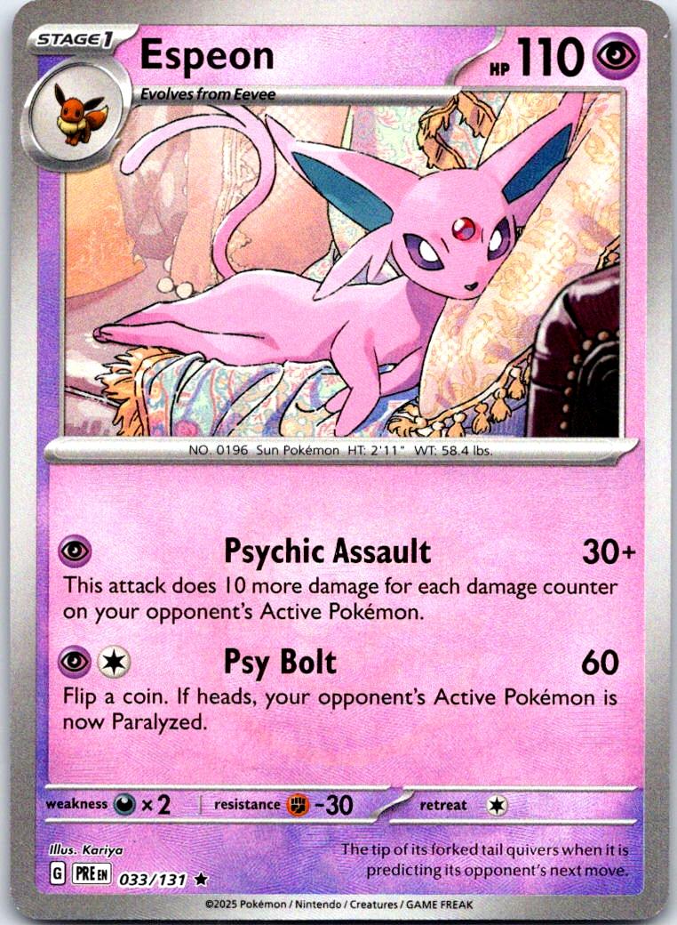 Espeon (Poke Ball Pattern) - 033/131 - Holo - PRISMATIC EVOLUTIONS - Pokemon - | AB42-12