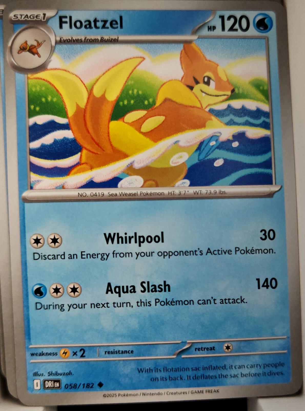 Floatzel - 058/182 - - DESTINED RIVALS - Pokemon - Uncommon | AA12-45