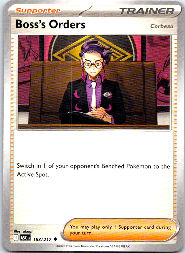 Boss's Orders [Corbeau] - 183/217 - - ASCENDED HEROES - Pokemon - | AC23-10
