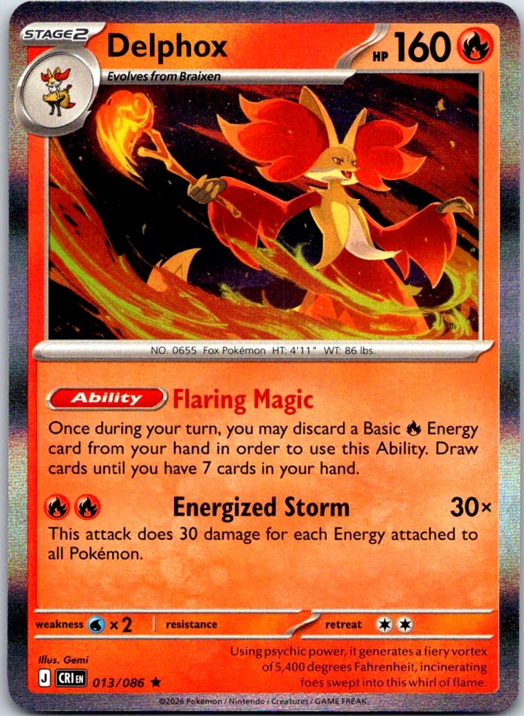 Delphox (Non-Holo) - 013/086 - - DECK EXCLUSIVES - Pokemon - | AA120-36