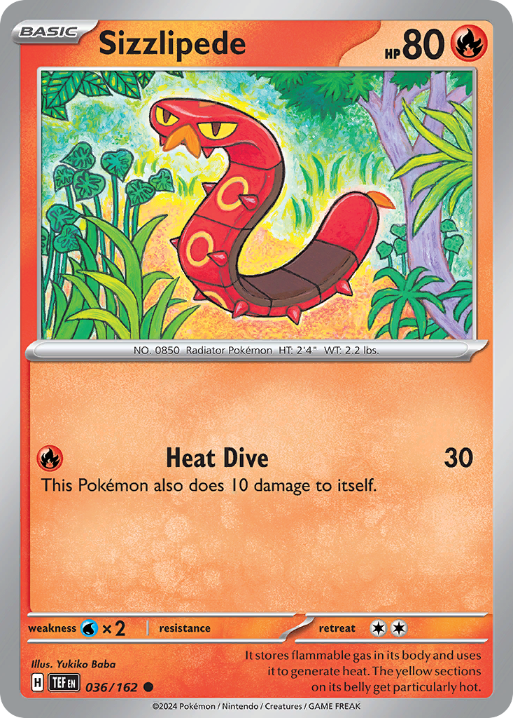 Sizzlipede - 036/162 - - TEMPORAL FORCES - Pokemon - Common | AA22-88