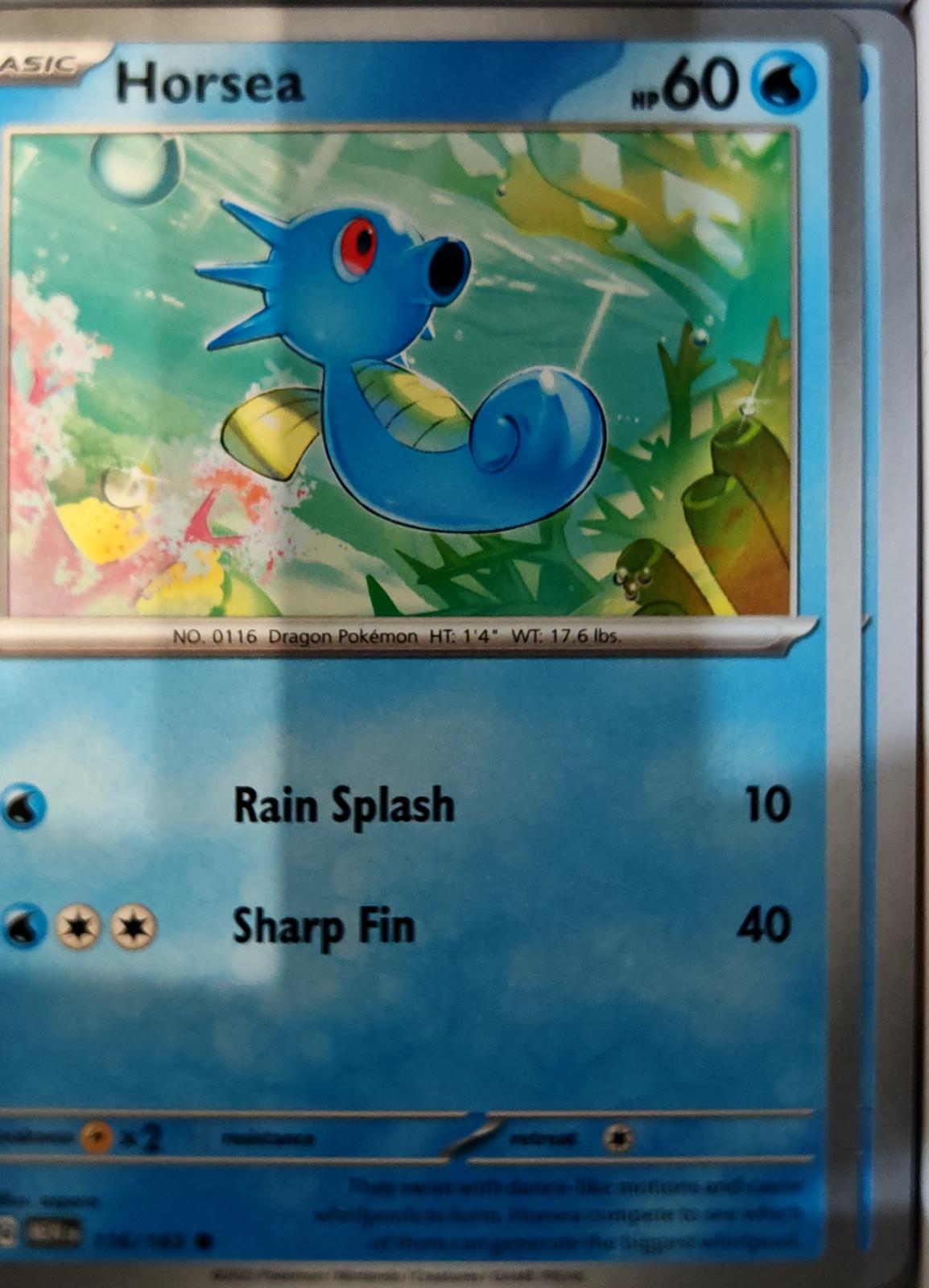Horsea - 116/165 - - 151 - Pokemon - Common | AA74-28