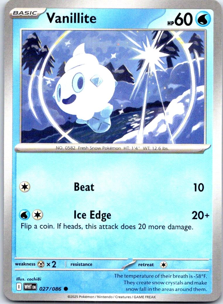Vanillite - 027/086 - - WHITE FLARE - Pokemon - Common | AB70-25