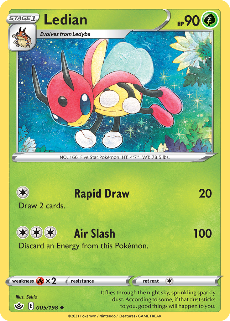 Ledian - 005/198 - - CHILLING REIGN - Pokemon - Uncommon | AA58-9