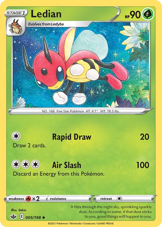 Ledian - 005/198 - - CHILLING REIGN - Pokemon - Uncommon | AA58-9