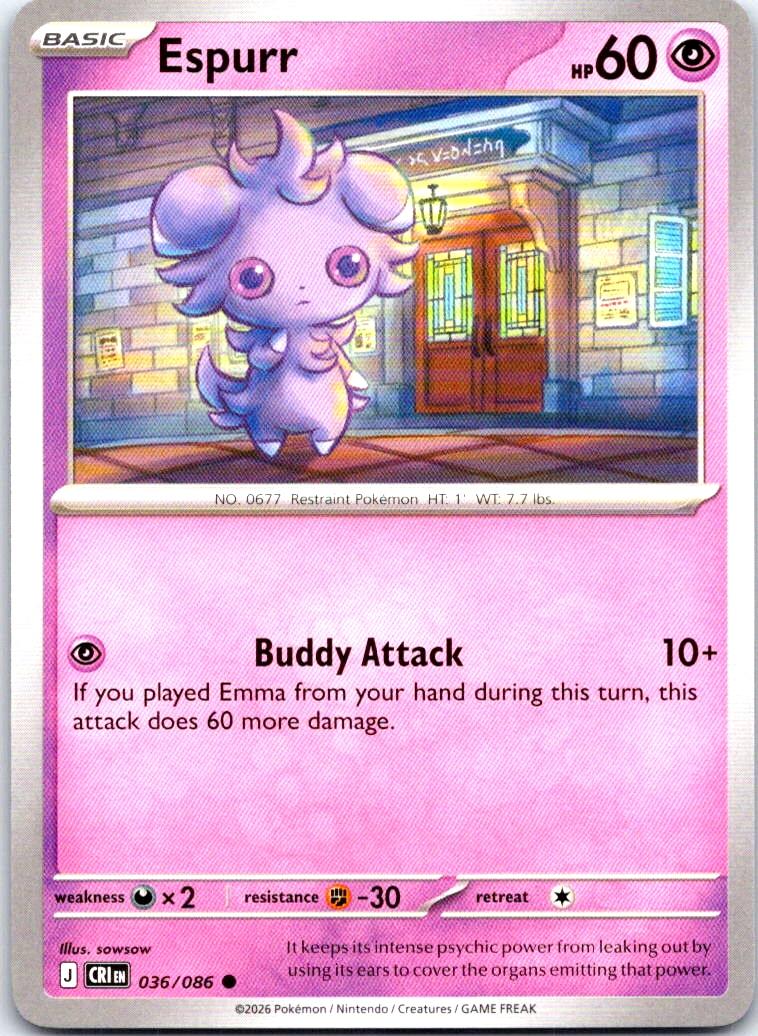 Espurr - 036/086 - - CHAOS RISING - Pokemon - Common | AB18-18