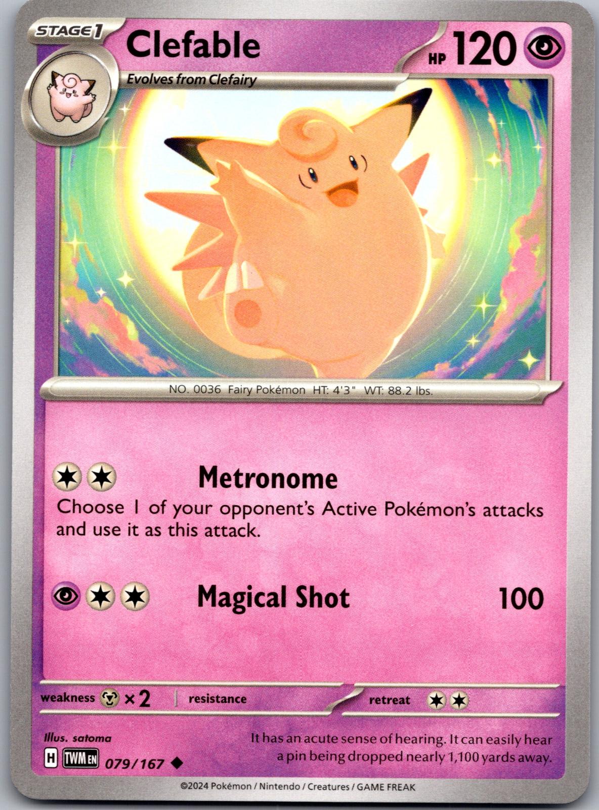 Clefable - 079/167 - - TWILIGHT MASQUERADE - Pokemon - Uncommon | AA88-37
