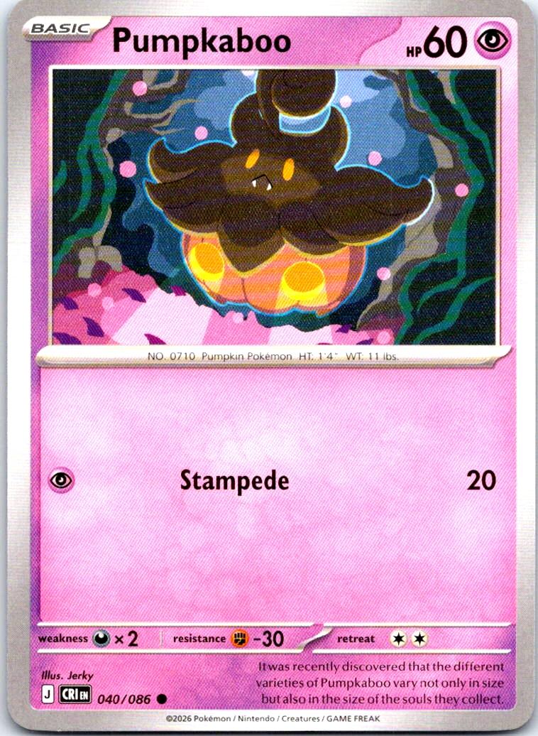 Pumpkaboo - 040/086 - - CHAOS RISING - Pokemon - Common | AB17-34