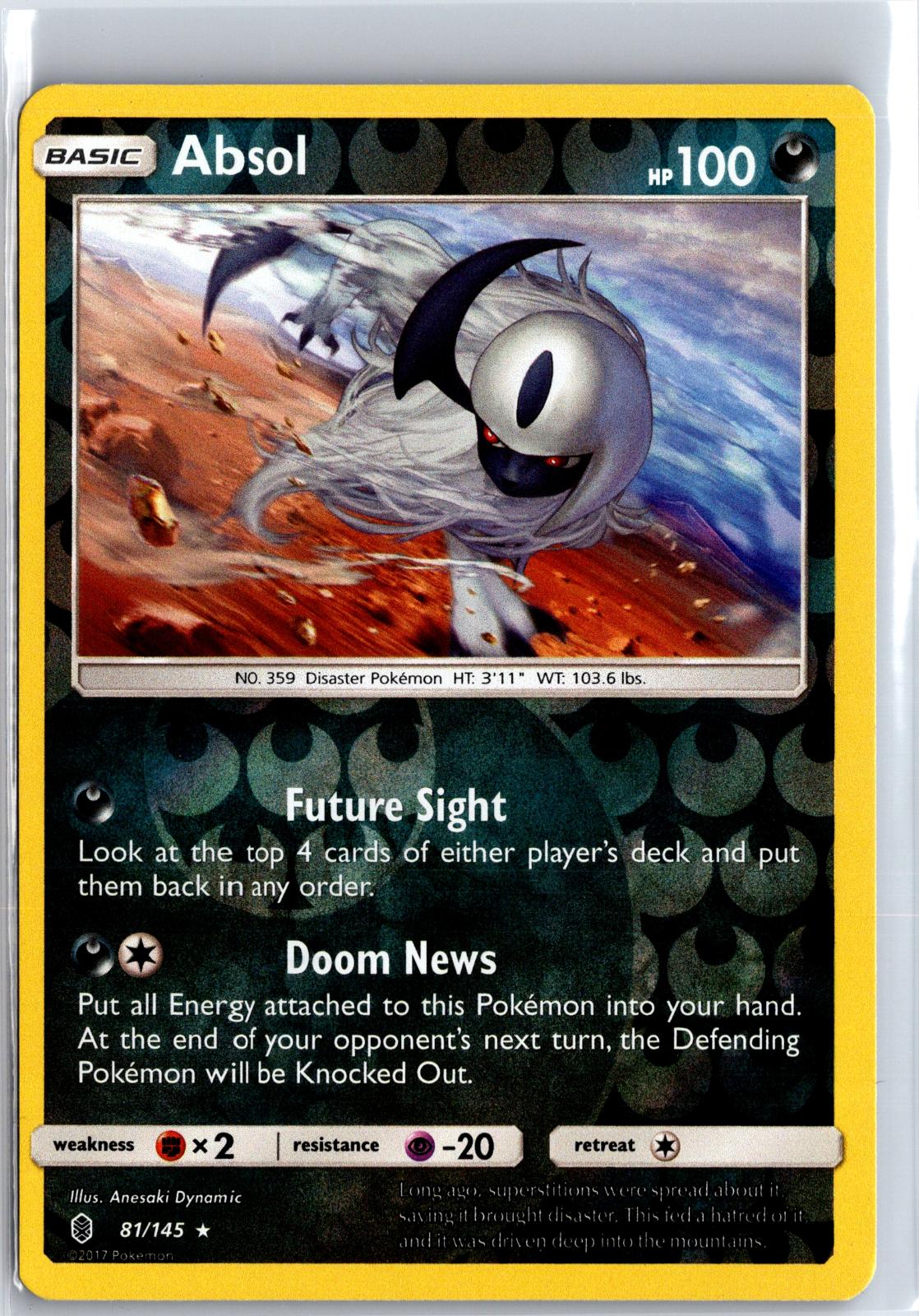 Absol - 81/145 - Reverse Holo - GUARDIANS RISING - Pokemon - | AA130-21