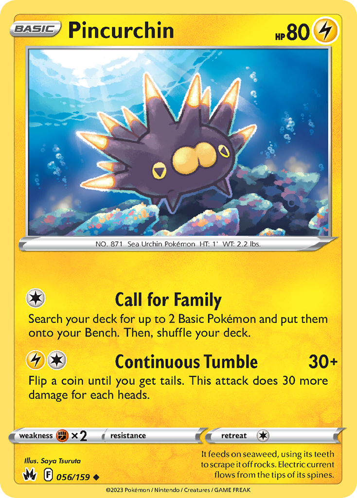 Pincurchin - 056/159 - - CROWN ZENITH - Pokemon - Uncommon | AA100-48