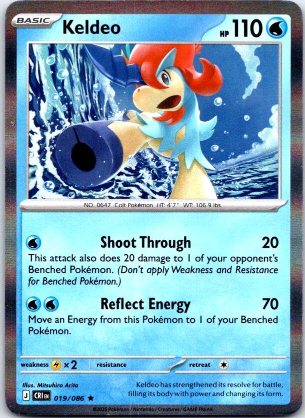 Keldeo - 019/086 - Holo - CHAOS RISING - Pokemon - Rare | AC25-24
