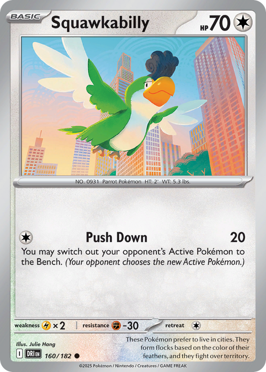 Squawkabilly - 160/182 - - DESTINED RIVALS - Pokemon - Common | AA38-81