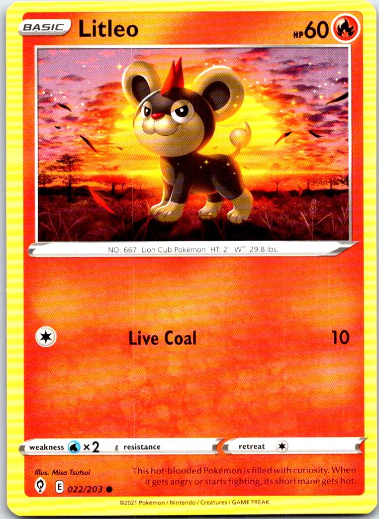 Litleo - 022/203 - - EVOLVING SKIES - Pokemon - Common | AB36-21
