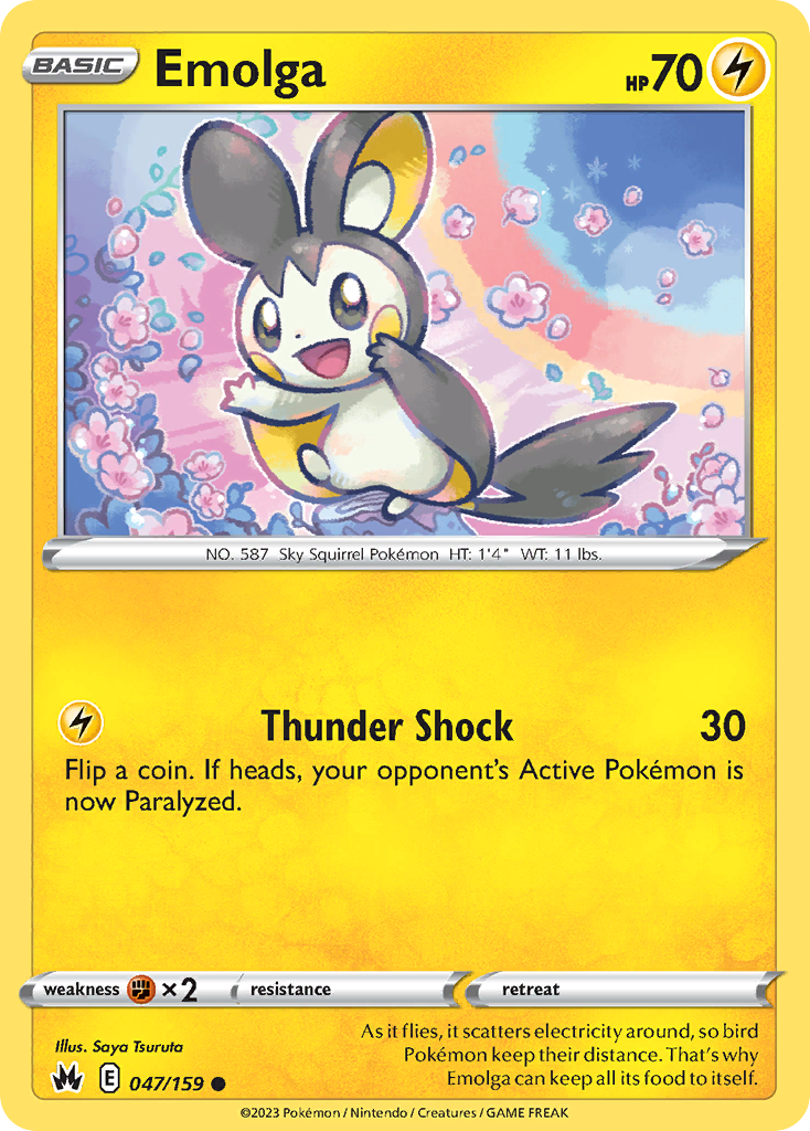 Emolga - 047/159 - - CROWN ZENITH - Pokemon - Common | AA99-28