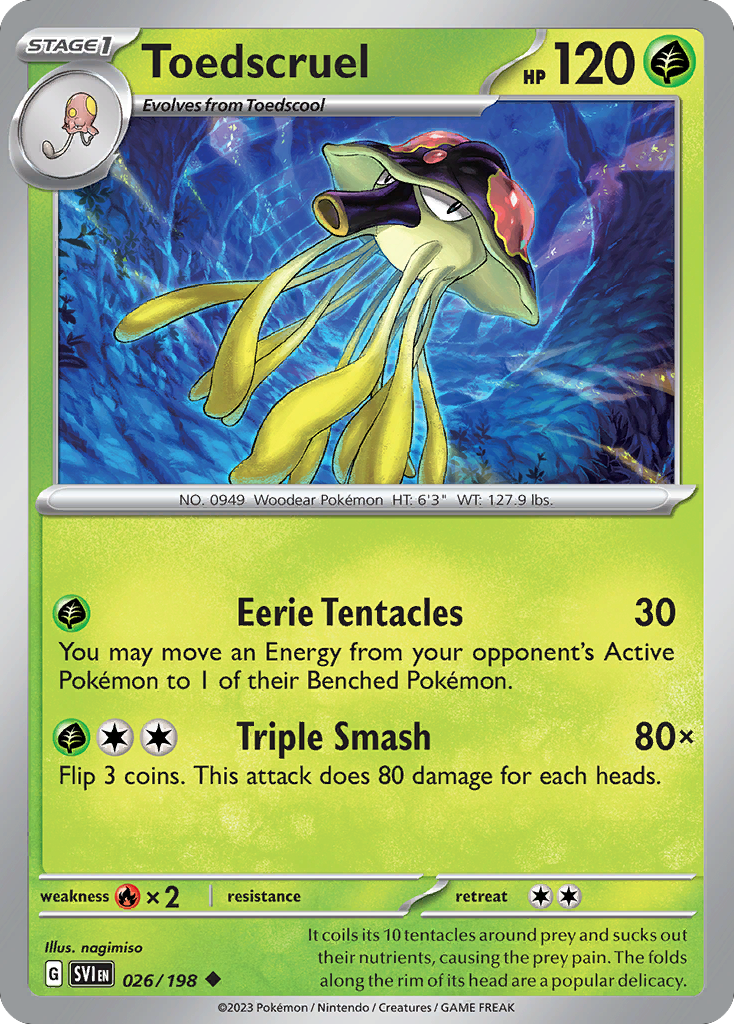 Toedscruel - 026/198 - Reverse Holo - SCARLET & VIOLET - Pokemon - | AA49-83