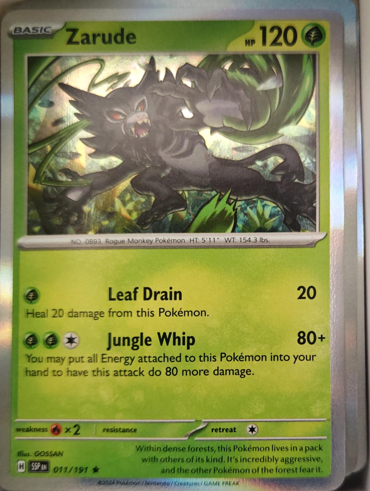 Zarude - 011/191 - Holo - SURGING SPARKS - Pokemon - Rare | AA13-43
