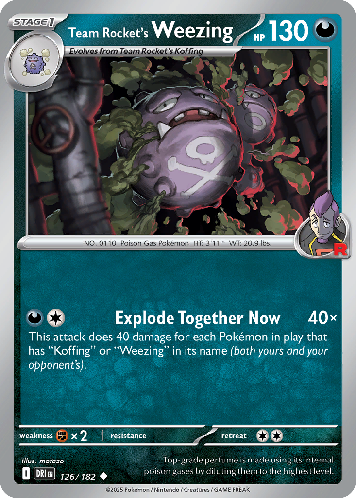 Team Rocket's Weezing - 126/182 - Reverse Holo - DESTINED RIVALS - Pokemon - | AA19-56