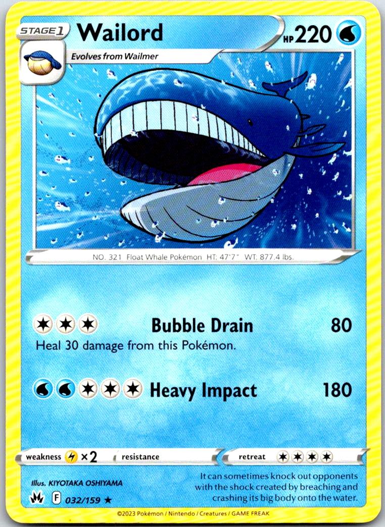 Wailord - 032/159 - - CROWN ZENITH - Pokemon - Rare | AA101-2