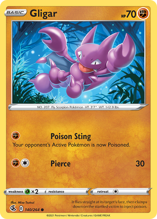 Gligar - 140/264 - - FUSION STRIKE - Pokemon - Common | AA90-20