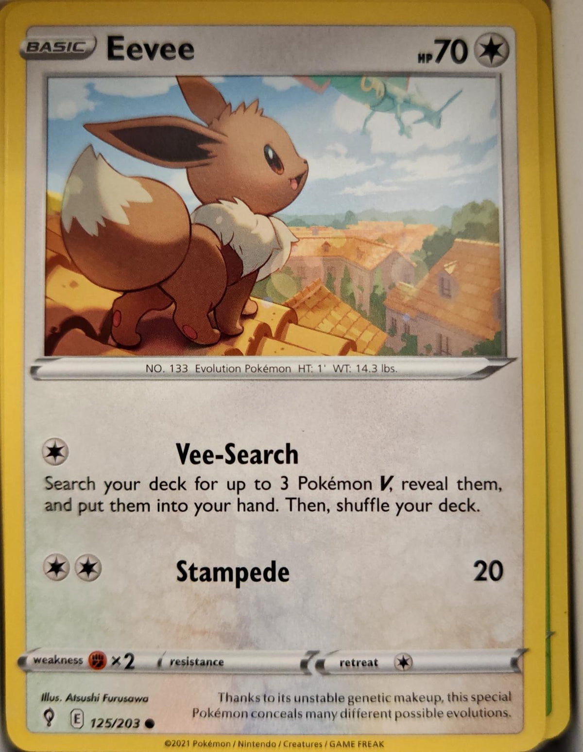 Eevee - 125/203 - - EVOLVING SKIES - Pokemon - Common | AA03-71