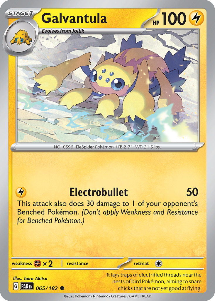 Galvantula - 065/182 - Reverse Holo - PARADOX RIFT - Pokemon - Common | AA20-30