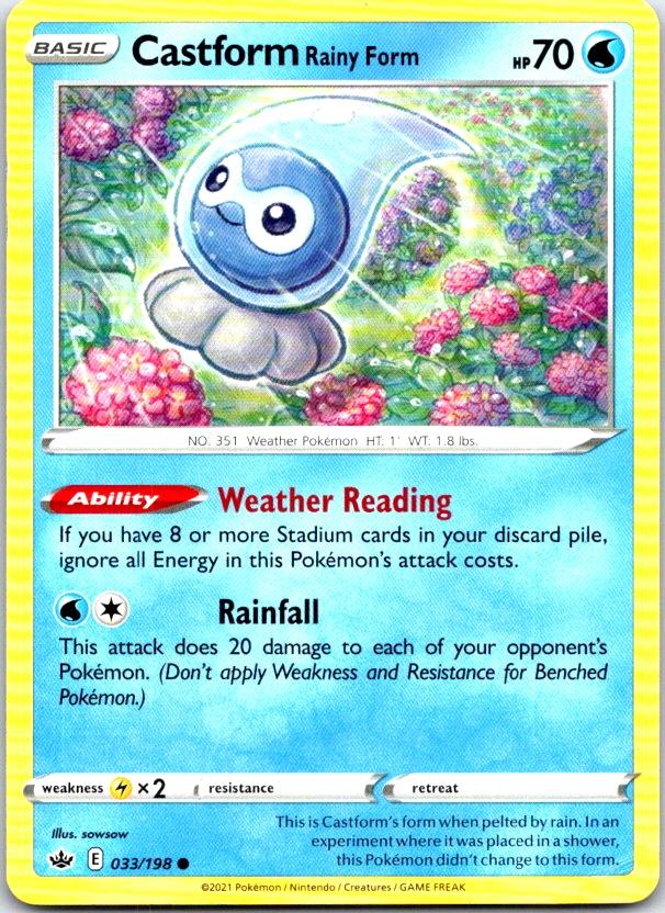 Castform Rainy Form - 033/198 - - CHILLING REIGN - Pokemon - Common | AC17-2