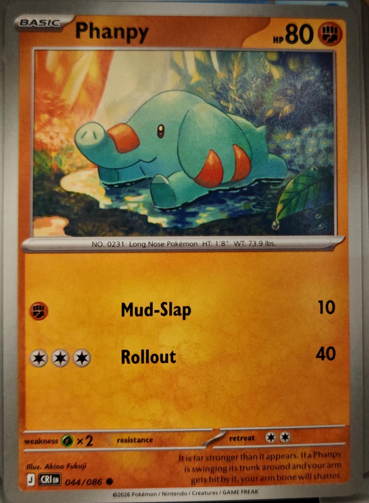 Phanpy - 044/086 - - CHAOS RISING - Pokemon - Common | AA09-17