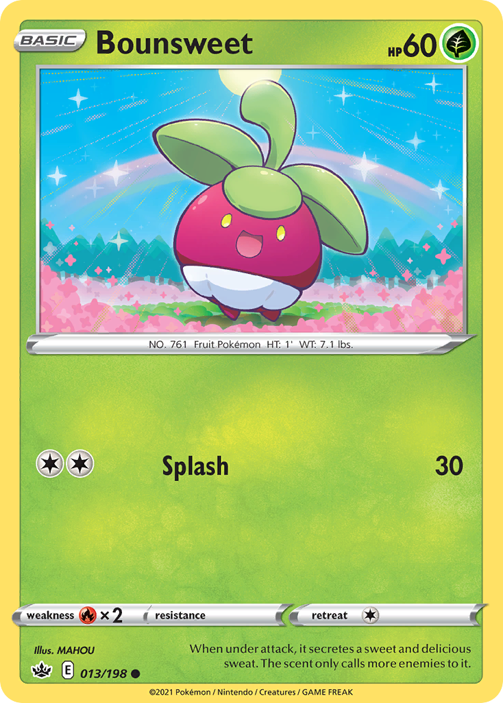 Bounsweet - 013/198 - - CHILLING REIGN - Pokemon - Common | AA57-32