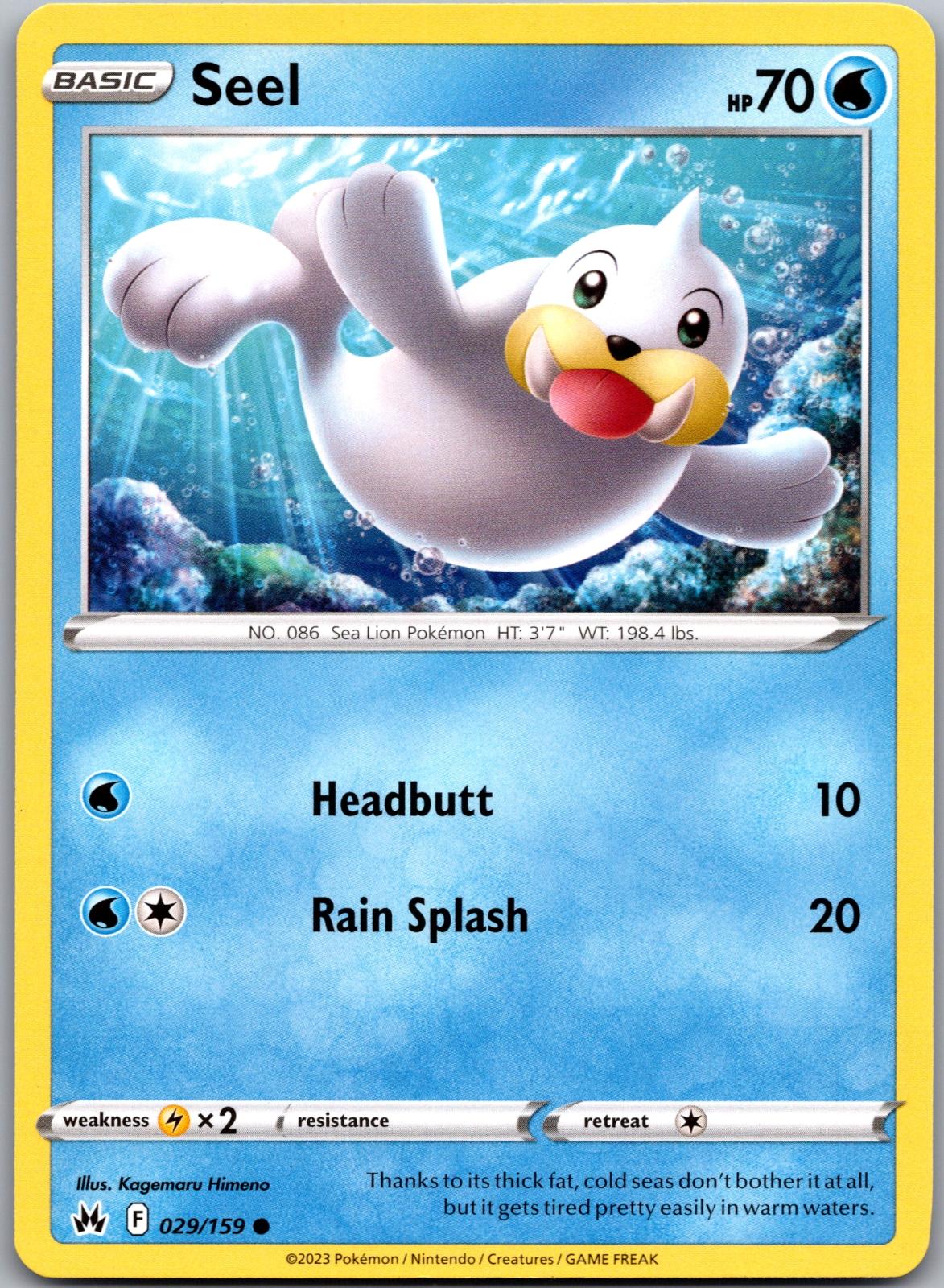 Seel - 029/159 - - CROWN ZENITH - Pokemon - Common | AA92-38