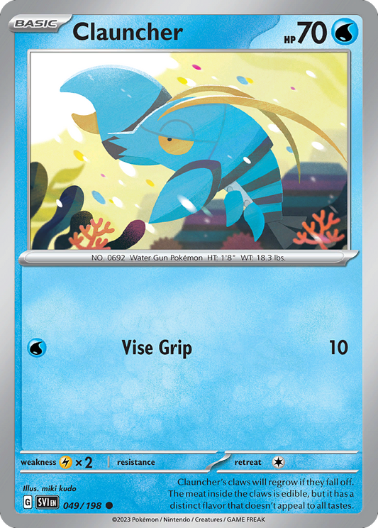 Clauncher - 049/198 - - SCARLET & VIOLET - Pokemon - Common | AA48-32