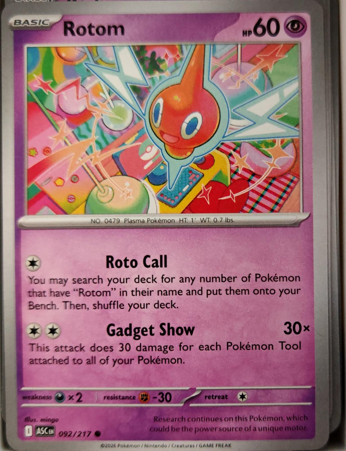 Rotom - 092/217 - - ASCENDED HEROES - Pokemon - Common | AA11-61