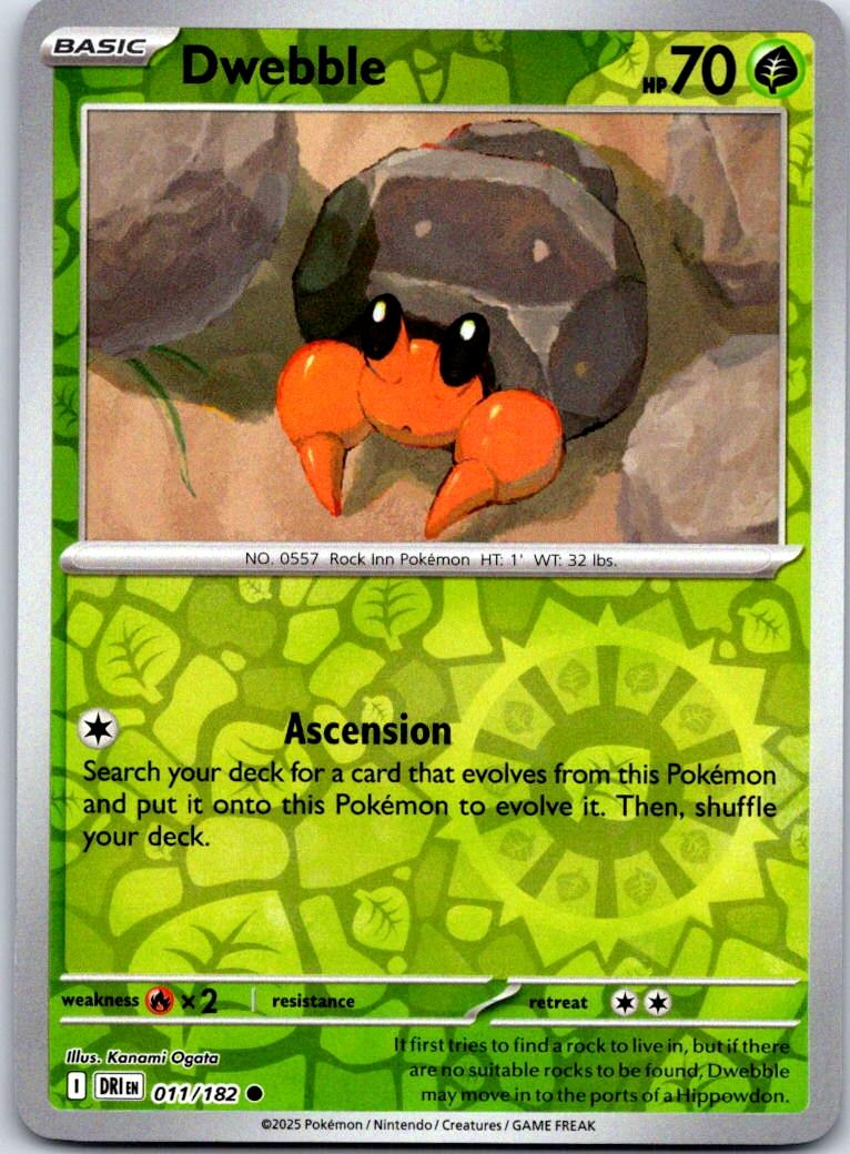 Dwebble - 011/182 - Reverse Holo - DESTINED RIVALS - Pokemon - Common | AA123-13