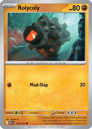 Rolycoly - 118/217 - - ASCENDED HEROES - Pokemon - Common | AA10-29