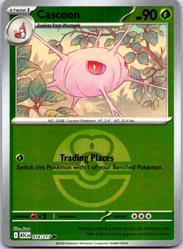 Cascoon (Love Ball) - 014/217 - Reverse Holo - ASCENDED HEROES - Pokemon - | AB04-43
