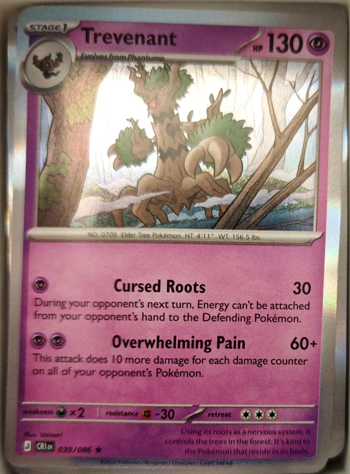Trevenant - 039/086 - Holo - CHAOS RISING - Pokemon - Rare | AA13-79