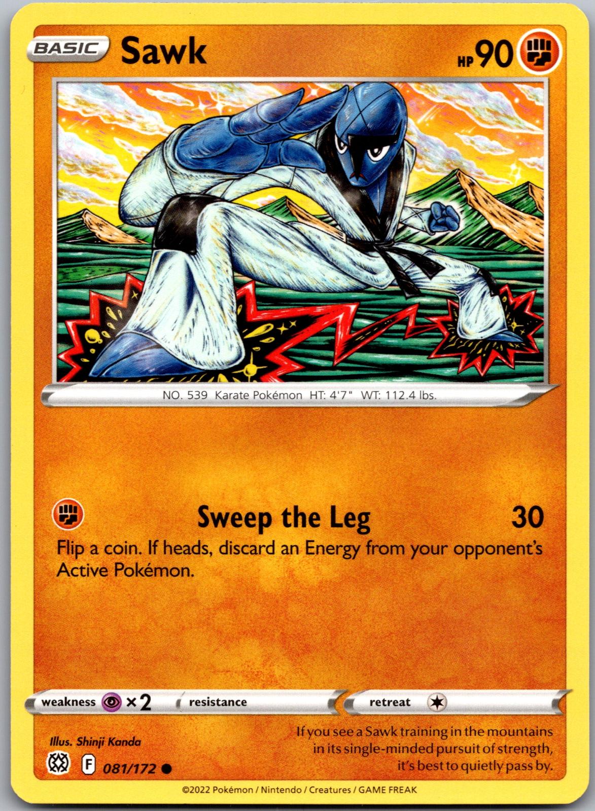 Sawk - 081/172 - - BRILLIANT STARS - Pokemon - Common | AA90-4