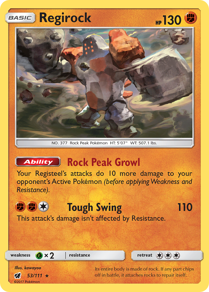 Regirock - 53/111 - - CRIMSON INVASION - Pokemon - Rare | AA66-39