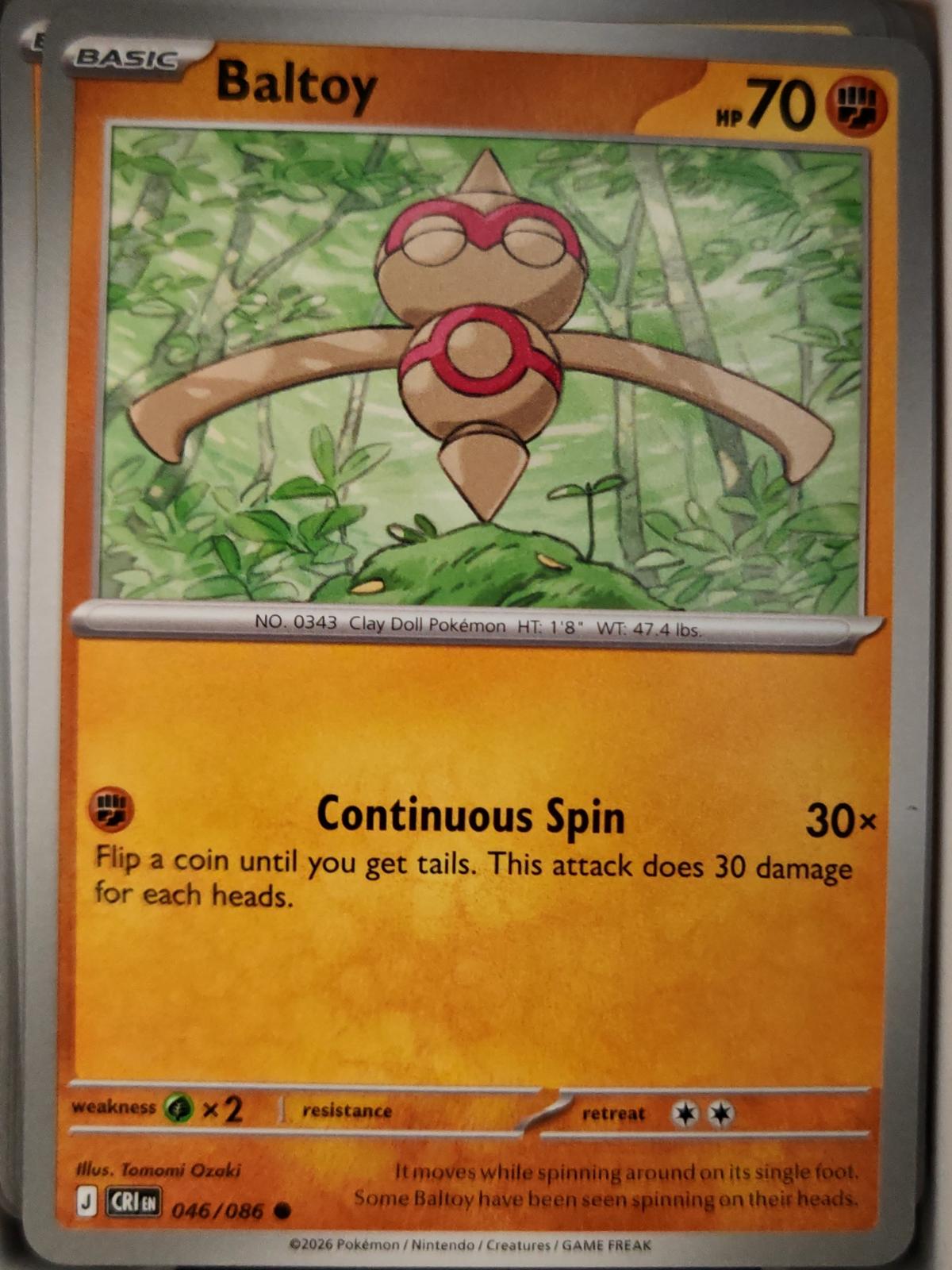 Baltoy - 046/086 - - CHAOS RISING - Pokemon - Common | AA08-48