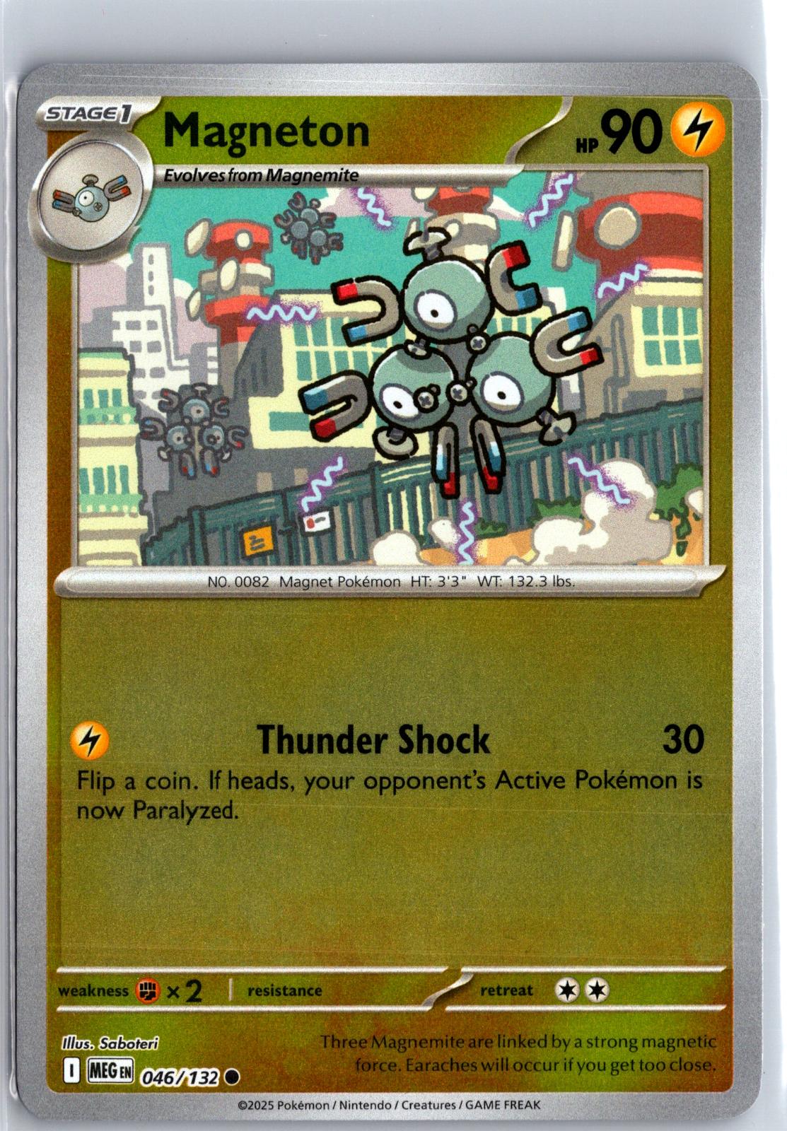 Magneton - 046/132 - Reverse Holo - MEGA EVOLUTION - Pokemon - Common | AA129-28