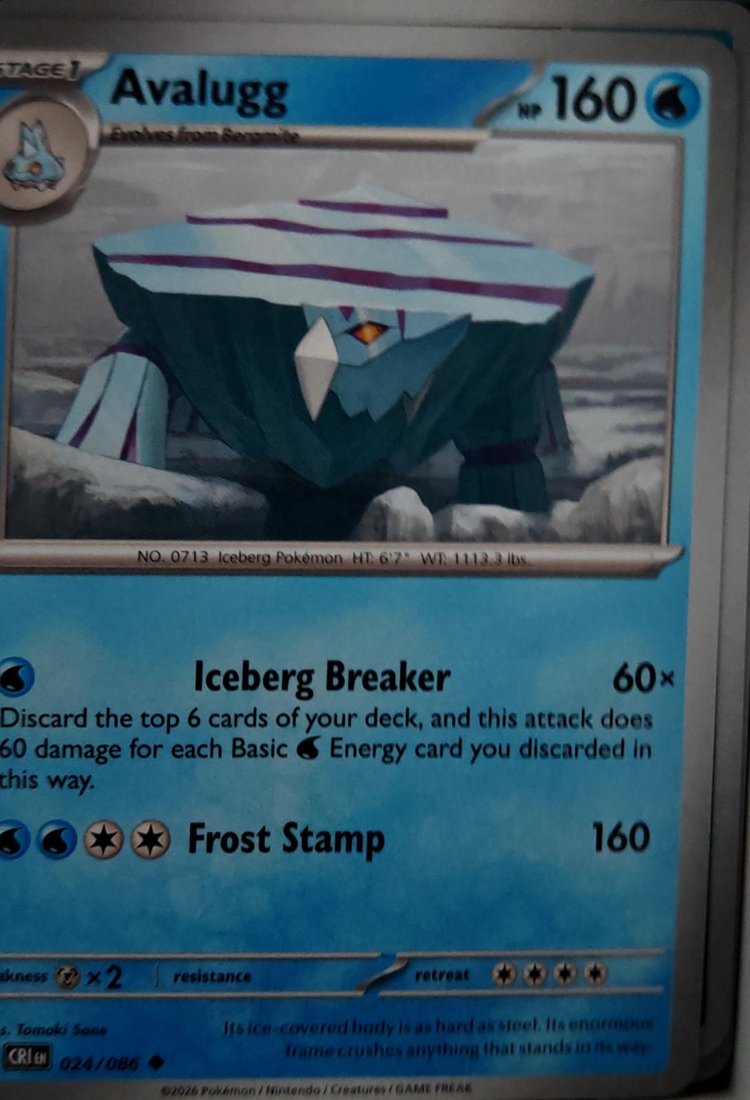 Avalugg - 024/086 - - CHAOS RISING - Pokemon - Uncommon | AA43-26