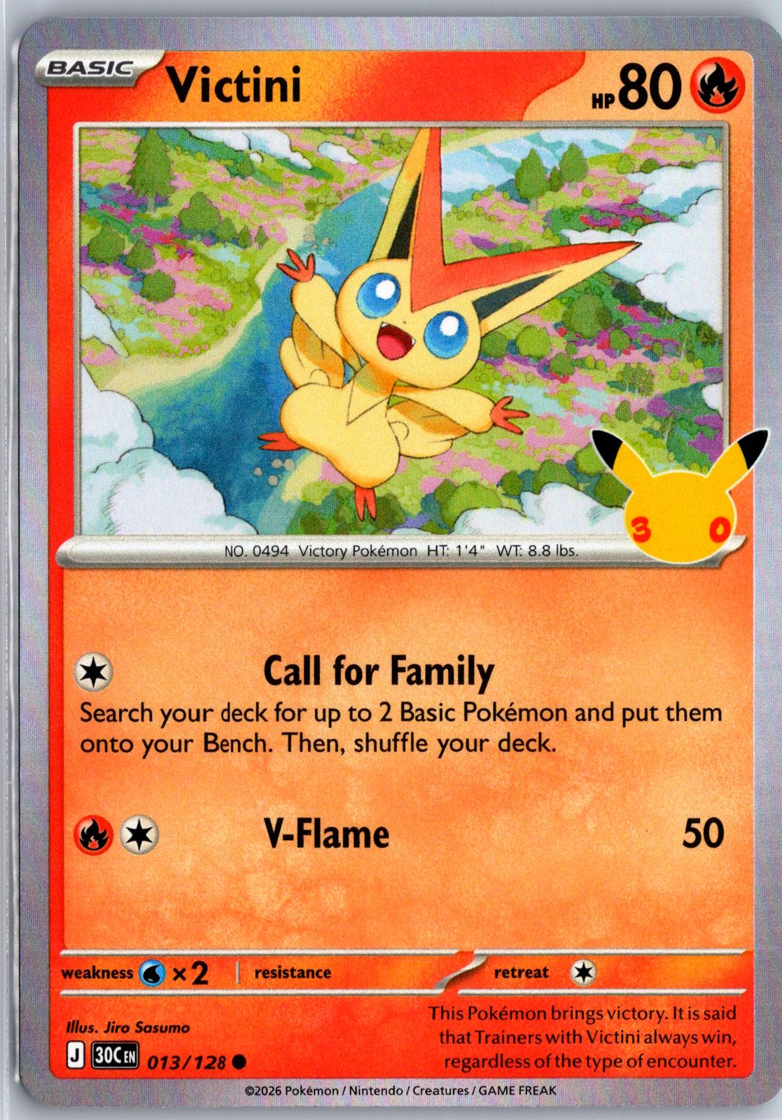Victini - 013/128 - Holo - ME: 30TH CELEBRATION - Pokemon - Common | AA94-14