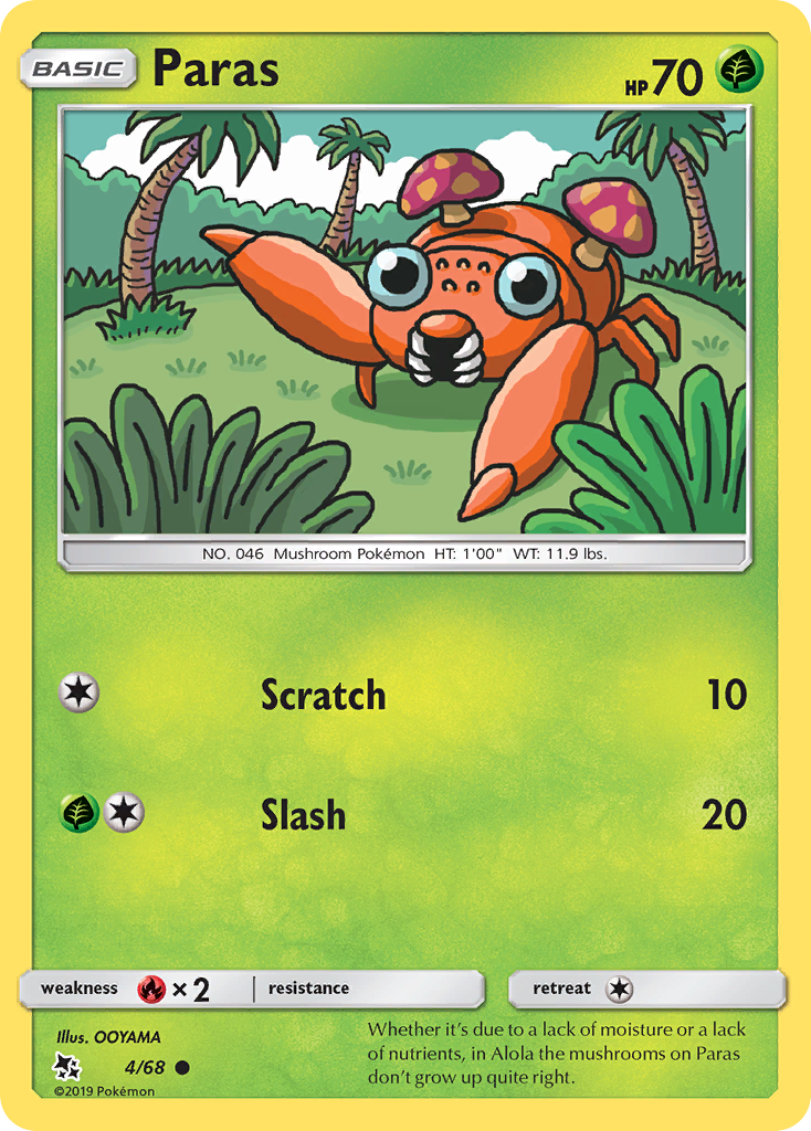 Paras - 4/68 - - HIDDEN FATES - Pokemon - Common | AA68-3