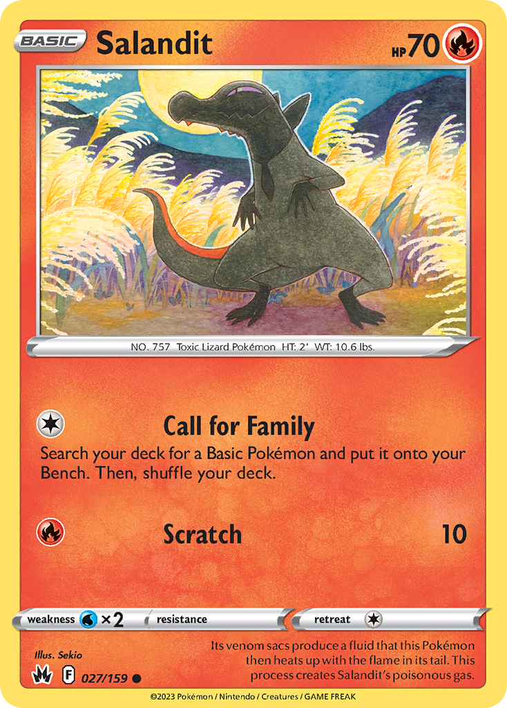 Salandit - 027/159 - - CROWN ZENITH - Pokemon - Common | AA92-33