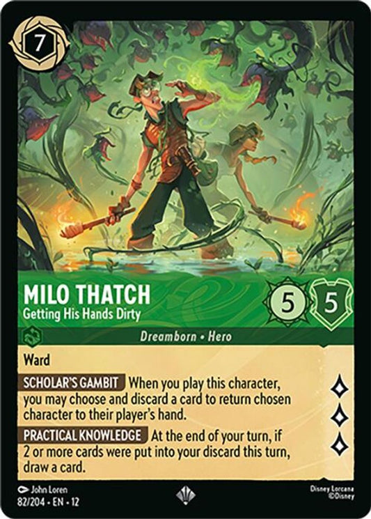 Milo Thatch - Getting His Hands Dirty - 82/204 - - WILDS UNKNOWN - Lorcana - | LAA01-47