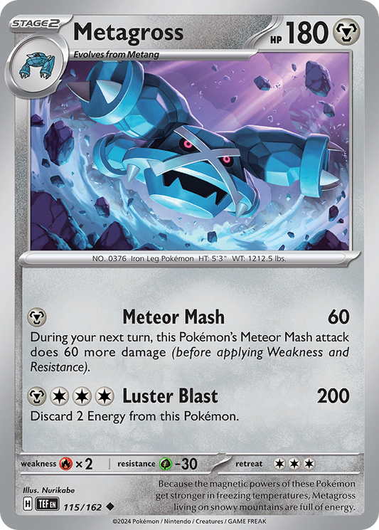 Metagross - 115/162 - Reverse Holo - TEMPORAL FORCES - Pokemon - | AA24-47