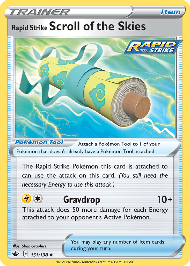 Rapid Strike Scroll of the Skies - 151/198 - - CHILLING REIGN - Pokemon - | AA60-1