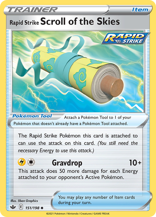 Rapid Strike Scroll of the Skies - 151/198 - - CHILLING REIGN - Pokemon - | AA60-1