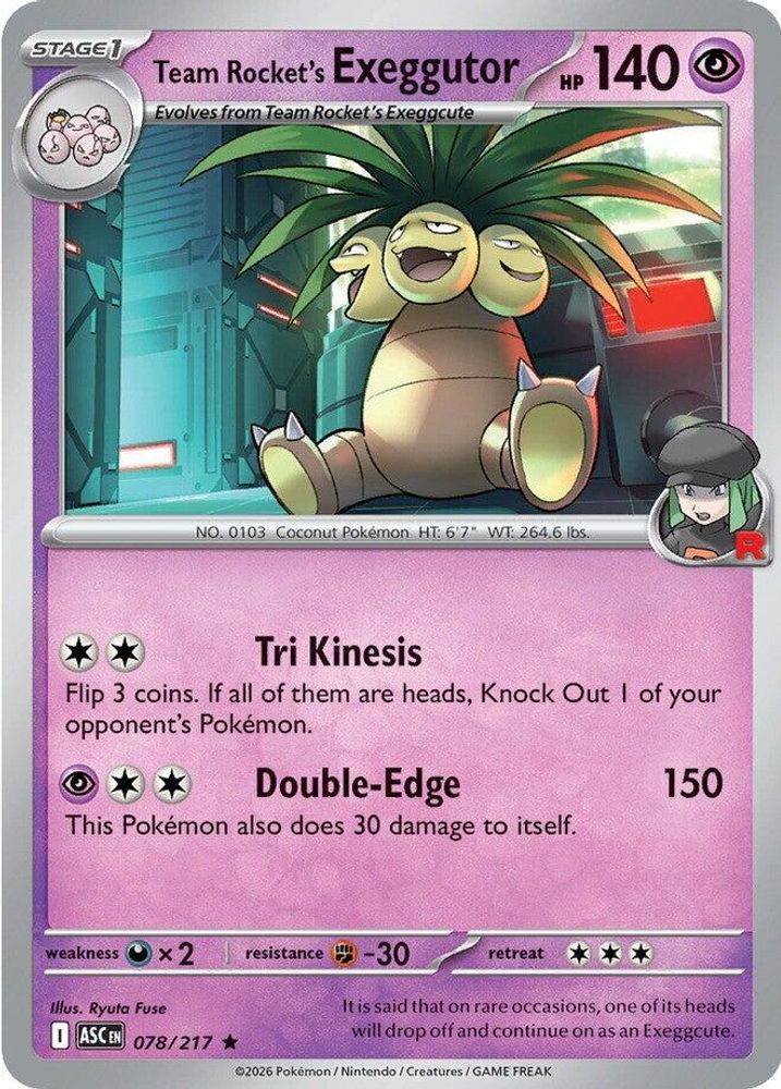 Team Rocket's exeggutor - 078/217 - Holo - ASCENDED HEROES - Pokemon - | AA13-3