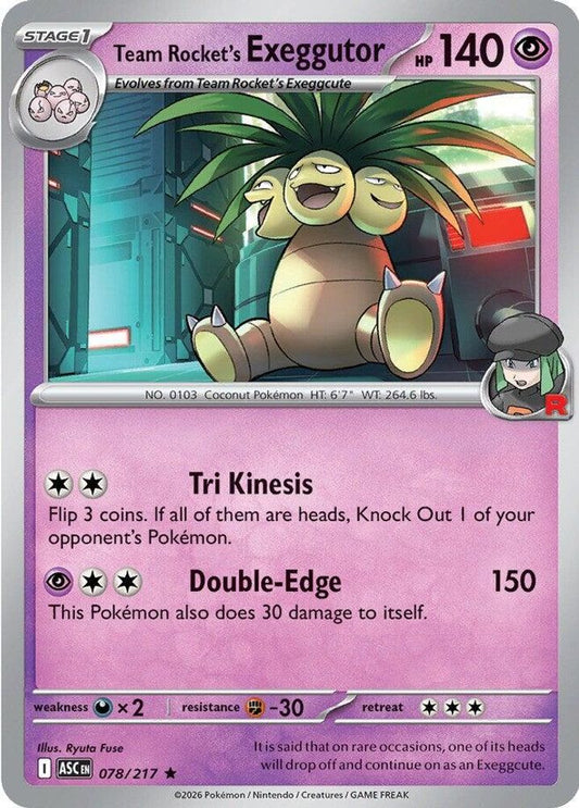 Team Rocket's exeggutor - 078/217 - Holo - ASCENDED HEROES - Pokemon - | AA13-3
