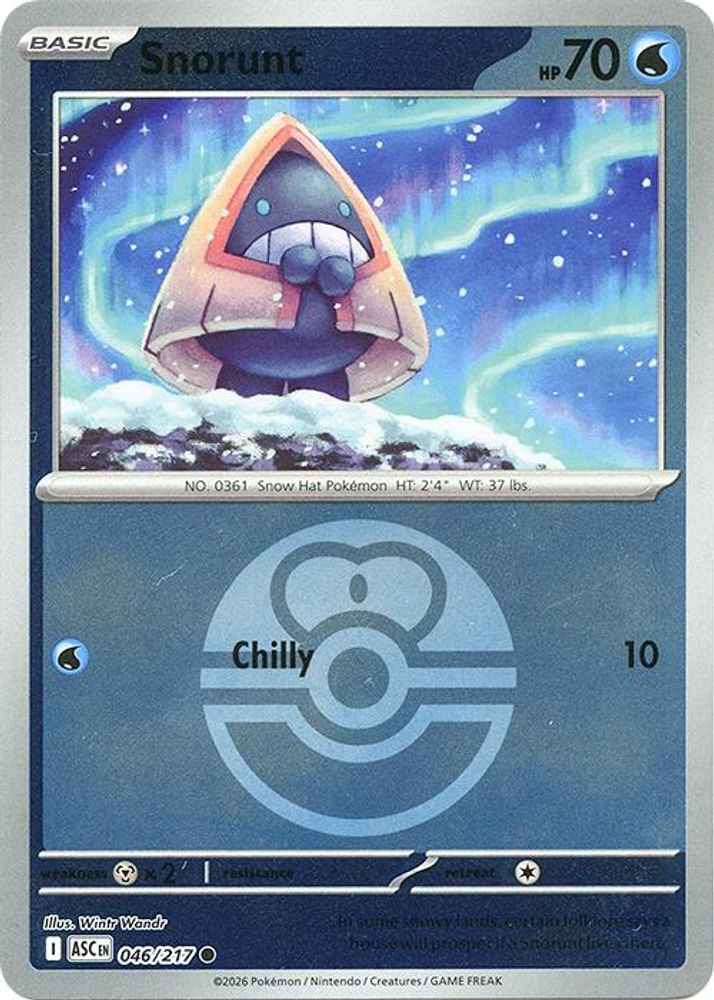 Snorunt (Love Ball) - 046/217 - Reverse Holo - ASCENDED HEROES - Pokemon - | AA19-82